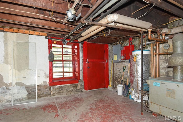 4207 Connecticut St, Saint Louis, MO 63116 - basement featuring electric panel and water heater