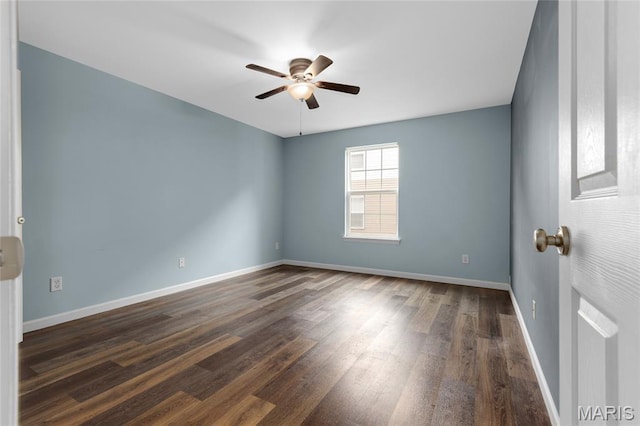 9744 Bexley Station Dr Unit F, Saint Louis, MO 63123 - unfurnished room featuring a ceiling fan and dark wood-type flooring