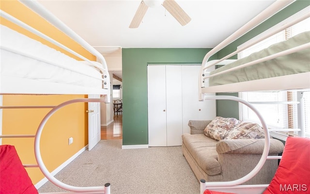 1109 Pawnee Dr, Cuba, MO 65453 - carpeted bedroom featuring a closet and a ceiling fan
