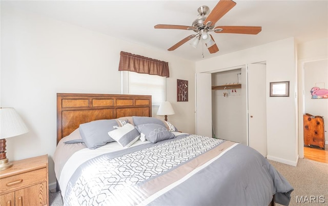 1109 Pawnee Dr, Cuba, MO 65453 - carpeted bedroom featuring a closet and ceiling fan