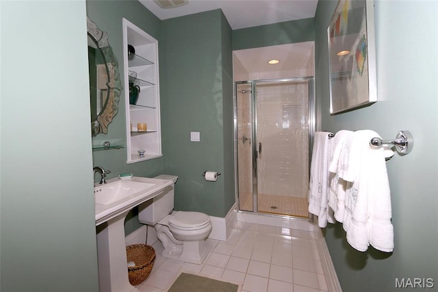 7788 Pershing Ave, Clayton, MO 63105 - full bath featuring tile patterned flooring, a stall shower, toilet, and a sink