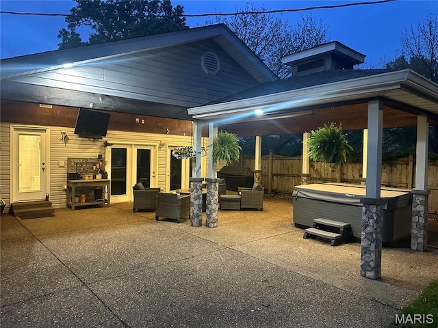 433 Snipes Dr, Saint Charles, MO 63303 - view of patio with a hot tub, outdoor lounge area, and a gazebo