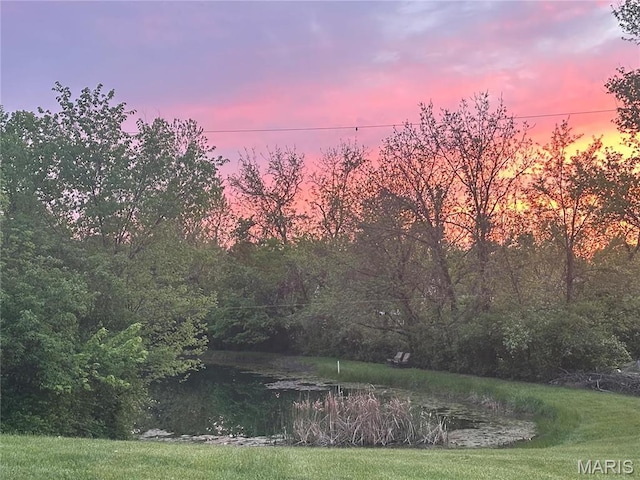 433 Snipes Dr, Saint Charles, MO 63303 - water view featuring a heavily wooded area