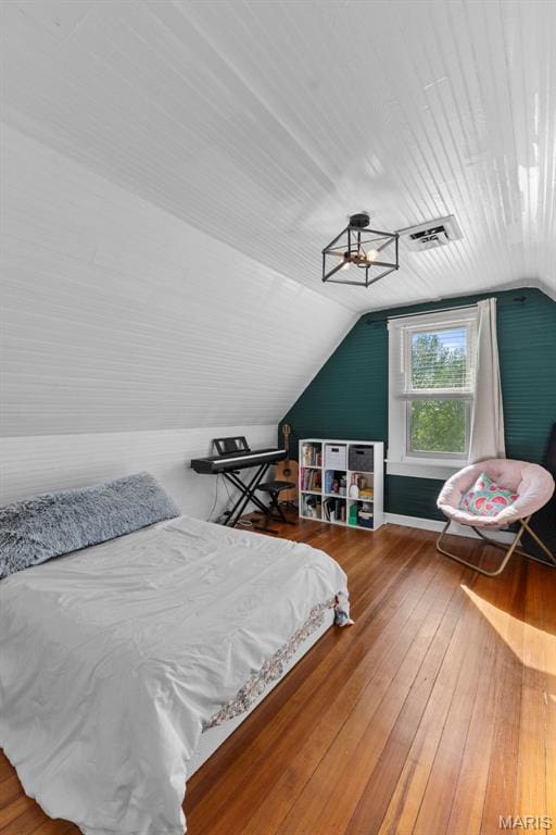 2708 Old State Route 3, Columbia, IL 62236 - bedroom with hardwood / wood-style floors and vaulted ceiling