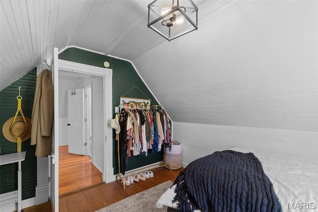 2708 Old State Route 3, Columbia, IL 62236 - bedroom with vaulted ceiling, wood finished floors, and baseboards