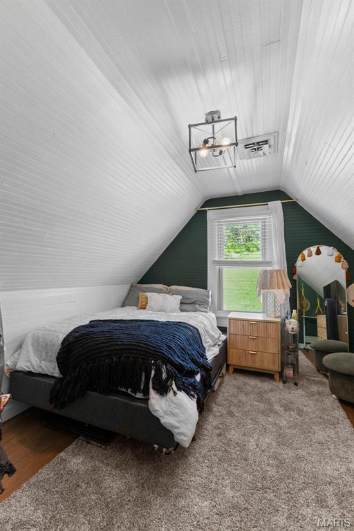 2708 Old State Route 3, Columbia, IL 62236 - bedroom with vaulted ceiling and wood finished floors