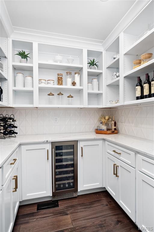 pantry with beverage cooler