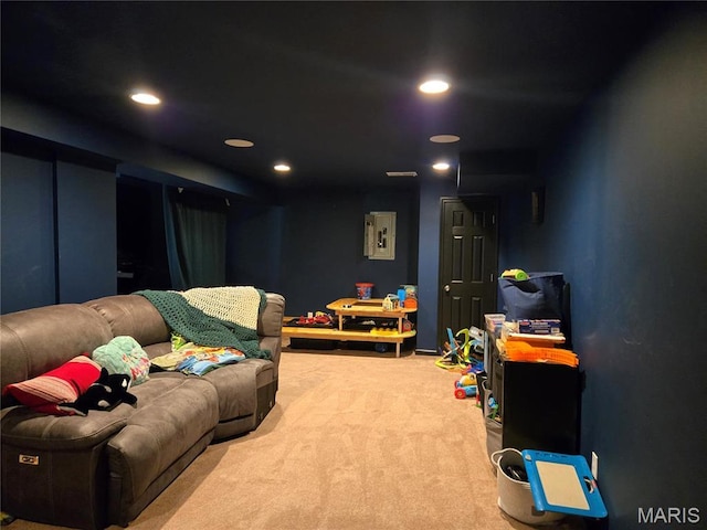6029 Timber Hollow Ln, High Ridge, MO 63049 - game room with carpet and recessed lighting