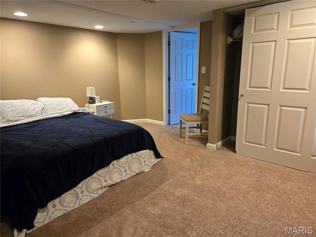 6029 Timber Hollow Ln, High Ridge, MO 63049 - bedroom with carpet floors, baseboards, and recessed lighting