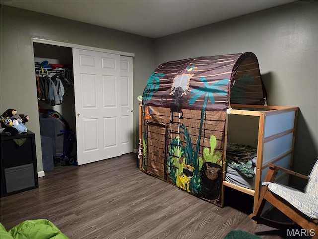 6029 Timber Hollow Ln, High Ridge, MO 63049 - bedroom with wood finished floors and a closet