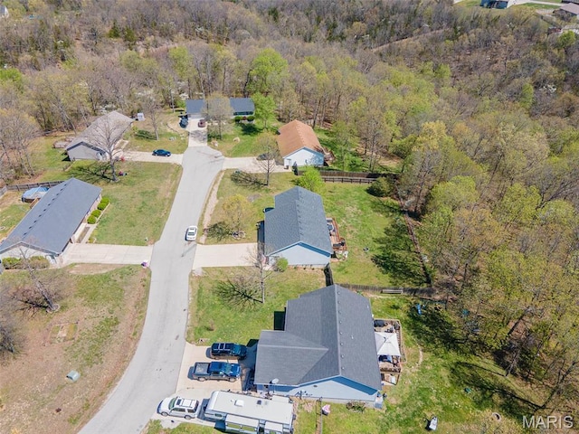 19580 Lyle Ln, Waynesville, MO 65583 - aerial view of property's location with a heavily wooded area