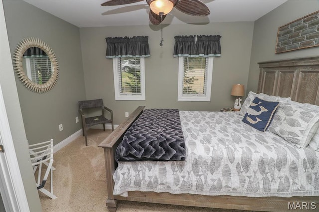 616 W Capri Dr, Bonne Terre, MO 63628 - carpeted bedroom with baseboards and a ceiling fan