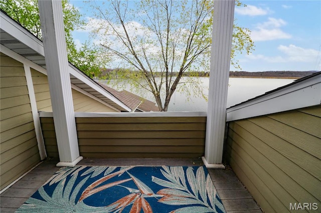 616 W Capri Dr, Bonne Terre, MO 63628 - view of patio / terrace featuring a water view