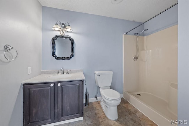 4044 Locke Ave, Bridgeton, MO 63044 - full bath with a shower, toilet, vanity, and baseboards