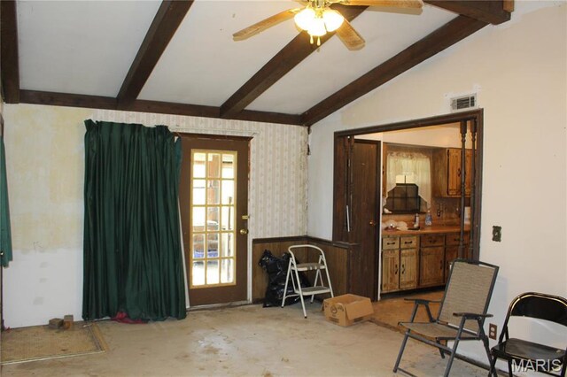 unfurnished room with a ceiling fan