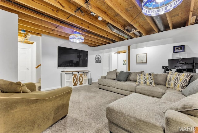 420 Glen Forest Dr, Troy, MO 63379 - living room featuring carpet floors and baseboards
