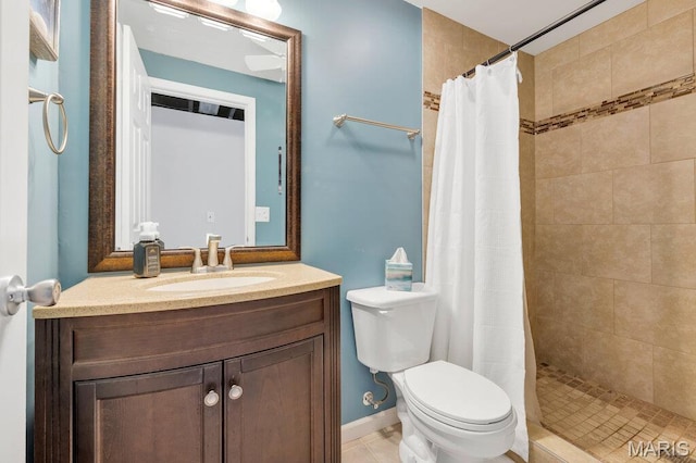420 Glen Forest Dr, Troy, MO 63379 - full bathroom featuring toilet, tiled shower, and vanity