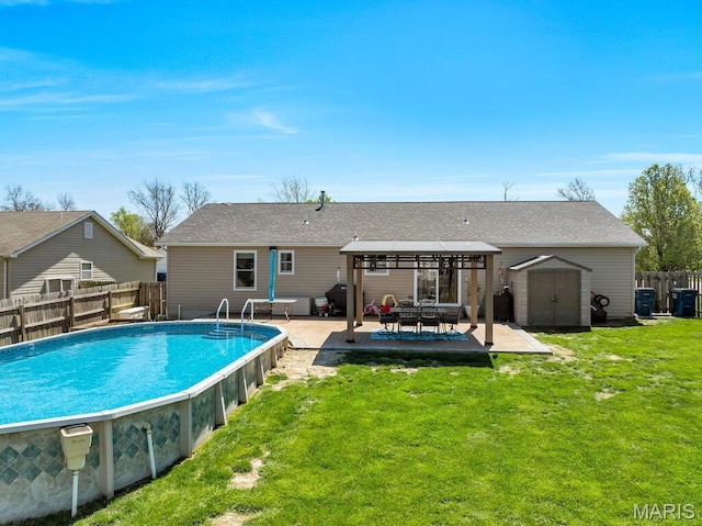 420 Glen Forest Dr, Troy, MO 63379 - view of pool with a gazebo, a storage shed, an outdoor structure, a patio, and a grill
