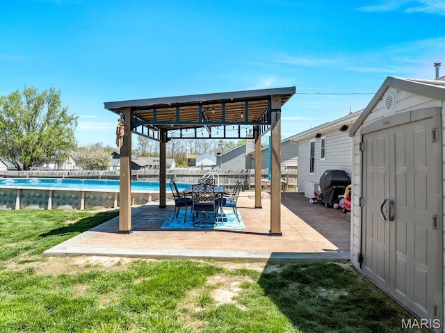 420 Glen Forest Dr, Troy, MO 63379 - view of patio / terrace featuring a storage shed, an outbuilding, and area for grilling