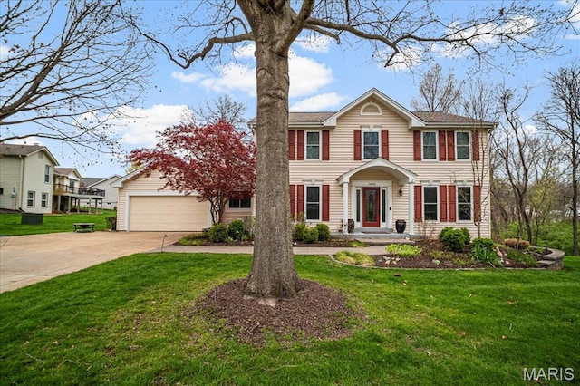 14815 Sycamore Manor Ct, Chesterfield, MO 63017 - colonial-style house with concrete driveway and a front yard