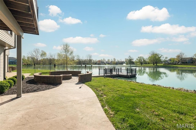 2017 Richview Dr, Saint Jacob, IL 62281 - dock featuring a water view and a yard