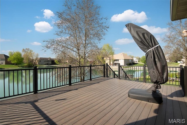 2017 Richview Dr, Saint Jacob, IL 62281 - wooden deck featuring a water view and a residential view