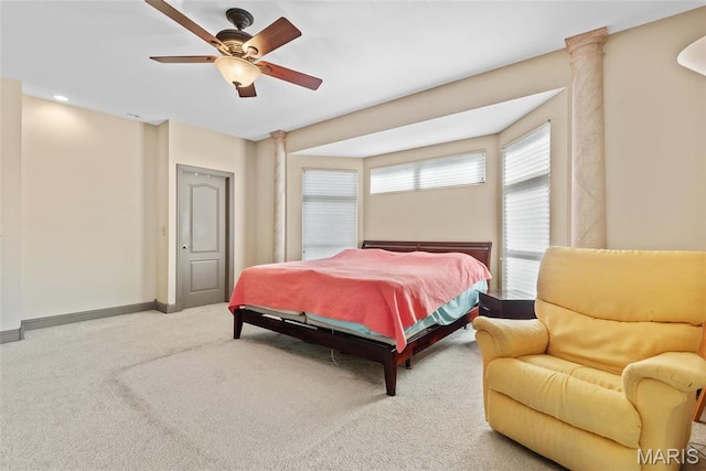 2017 Richview Dr, Saint Jacob, IL 62281 - bedroom featuring carpet flooring, ceiling fan, and baseboards