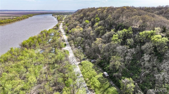 798 N Broadway, Kampsville, IL 62053 - aerial overview of property's location featuring a large body of water and a heavily wooded area