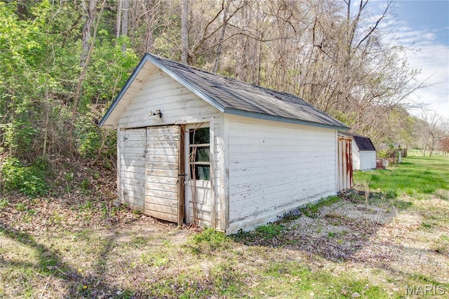 798 N Broadway, Kampsville, IL 62053 - view of shed featuring a forest view