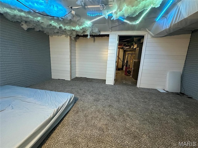 300 W 5th, New London, MO 63459 - bedroom with carpet and brick wall