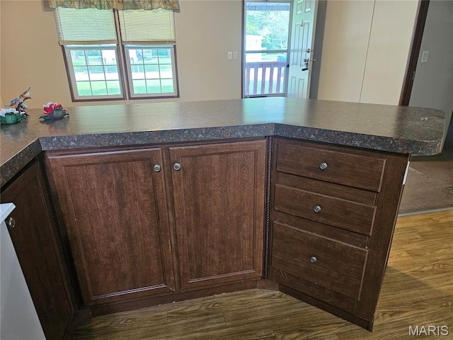 507 Ash St, Percy, IL 62272 - kitchen featuring plenty of natural light, dark countertops, and dark wood-style flooring
