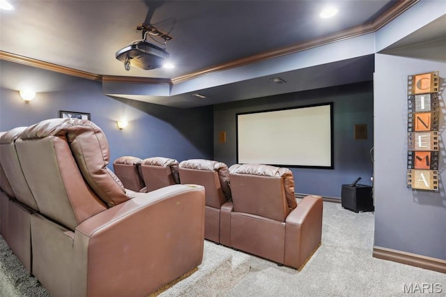 1002 Chesterfield Forest Dr, Wildwood, MO 63005 - cinema featuring crown molding, carpet, and baseboards