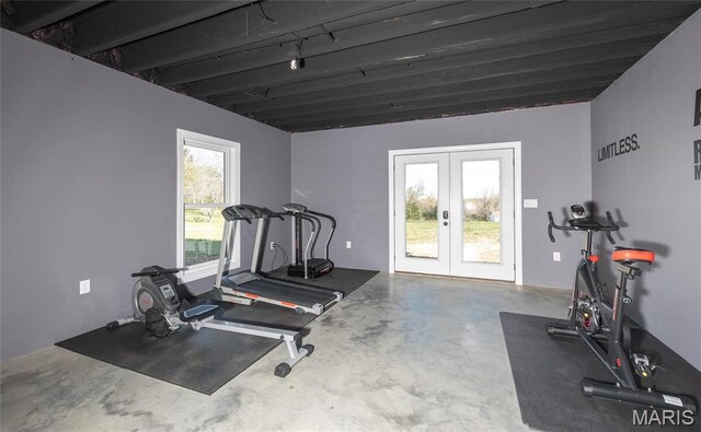 1100 Landon Rd, Bourbon, MO 65441 - exercise area with french doors
