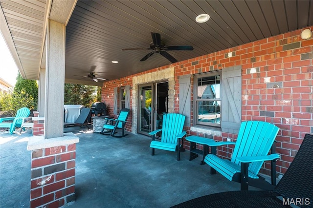 1100 Landon Rd, Bourbon, MO 65441 - view of patio / terrace featuring ceiling fan