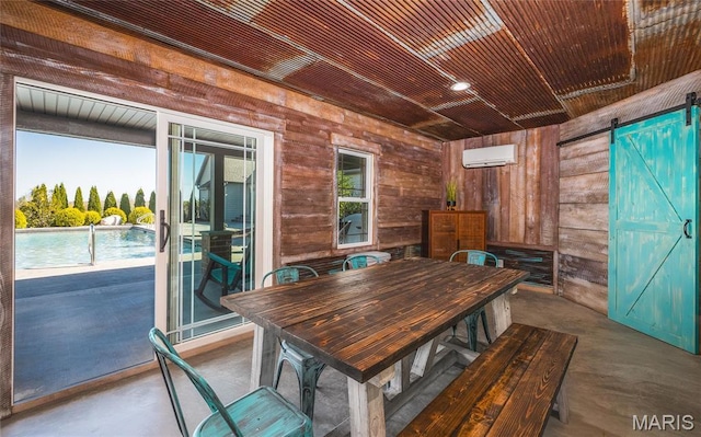 1100 Landon Rd, Bourbon, MO 65441 - sunroom / solarium with a barn door and a wall unit AC