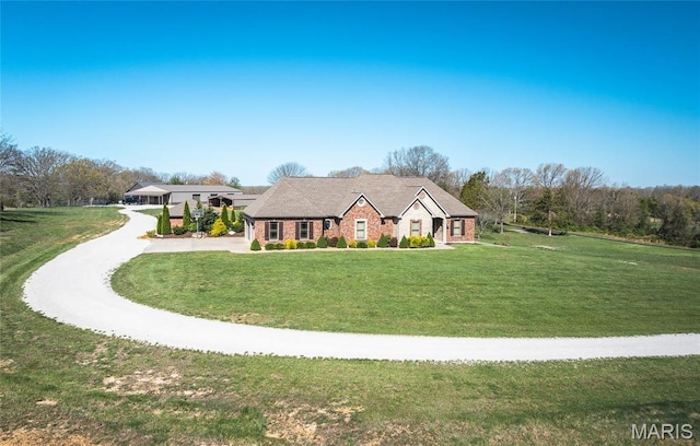 1100 Landon Rd, Bourbon, MO 65441 - single story home featuring a front lawn