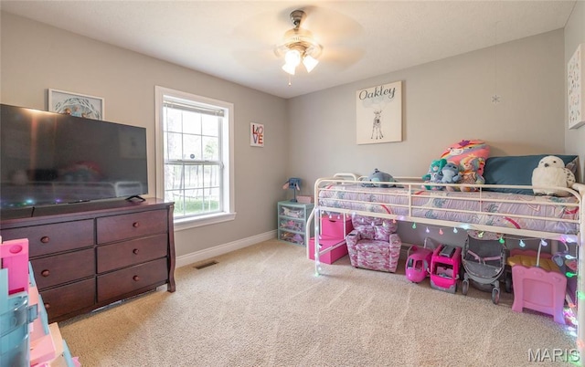 21438 Lancaster Ln, Waynesville, MO 65583 - bedroom with carpet, baseboards, and ceiling fan