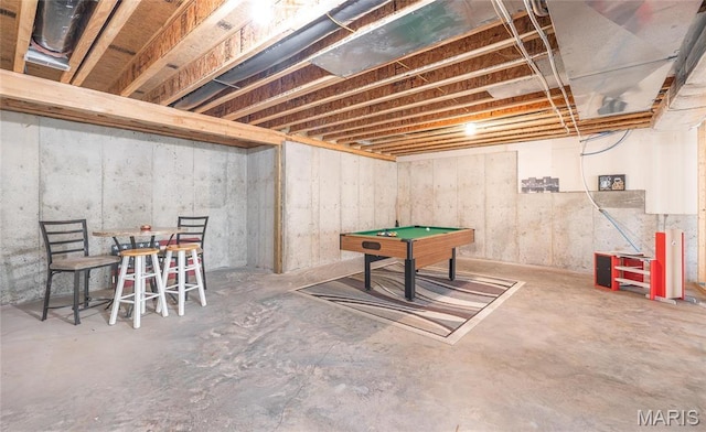 21438 Lancaster Ln, Waynesville, MO 65583 - unfinished below grade area with billiards table