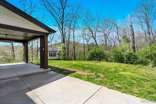 2509 Prairie Hollow Rd, Imperial, MO 63052 - view of green lawn with a patio