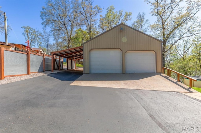 garage featuring a detached garage
