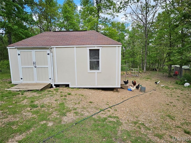 view of shed
