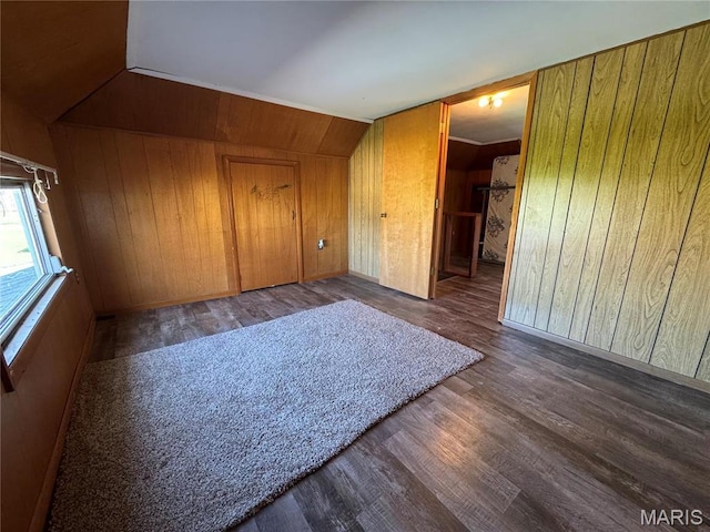 716 Kimball St, Baring, MO 63537 - bonus room with wood finished floors, wooden walls, and vaulted ceiling