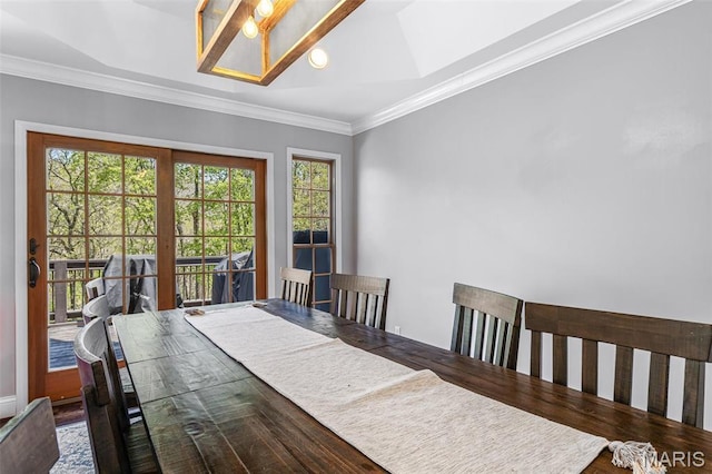312 Oak Forest Dr, Jackson, MO 63755 - dining space featuring wood finished floors and crown molding