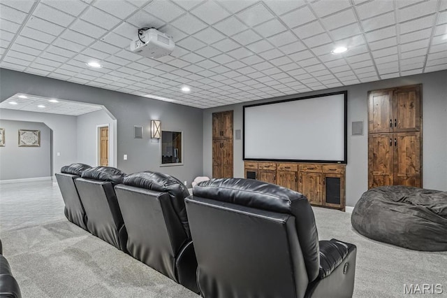 312 Oak Forest Dr, Jackson, MO 63755 - cinema room featuring carpet floors, baseboards, and recessed lighting