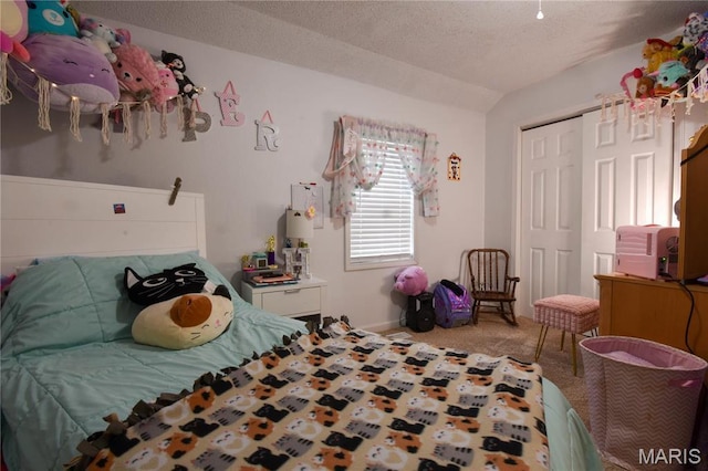 311 S Hibbard St, Staunton, IL 62088 - bedroom with carpet flooring, a closet, a textured ceiling, and baseboards