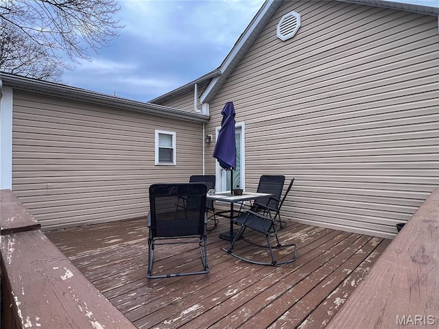 311 S Hibbard St, Staunton, IL 62088 - wooden terrace featuring outdoor dining space