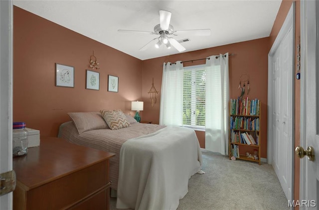22 Whispering Oaks Dr, Washington, MO 63090 - bedroom featuring light colored carpet and ceiling fan