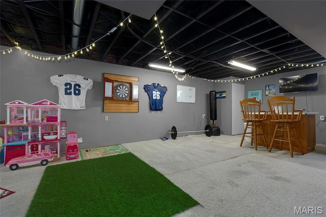 22 Whispering Oaks Dr, Washington, MO 63090 - recreation room featuring a bar and carpet flooring