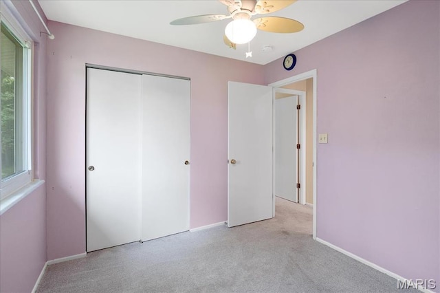1115 Pinrun Dr, Ballwin, MO 63011 - unfurnished bedroom featuring light colored carpet, a closet, and baseboards