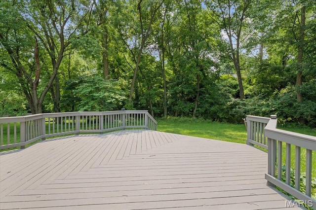 1115 Pinrun Dr, Ballwin, MO 63011 - wooden deck featuring a lawn